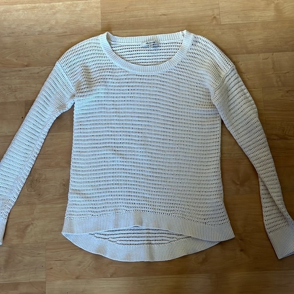 Madewell Northshore Pullover Knit Crew Neck Sweater, White, size XS - Picture 2 of 3